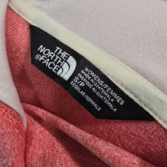 The North Face Hoodie Womens Small Pink Heathered Sweatshirt Pullover White Logo - Picture 3 of 10